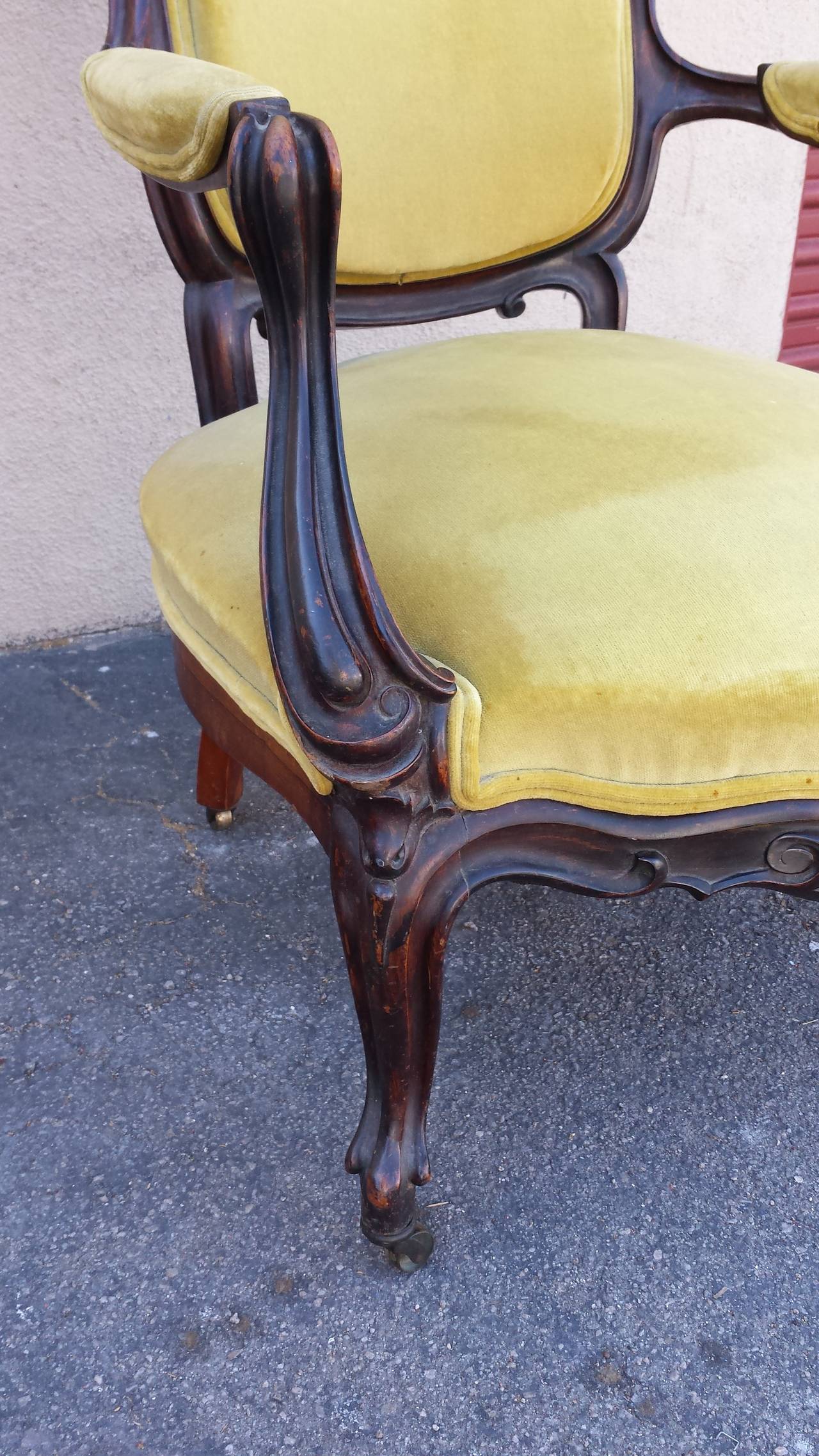 French Chair, French Louis XV Baroque Style Side Armchair