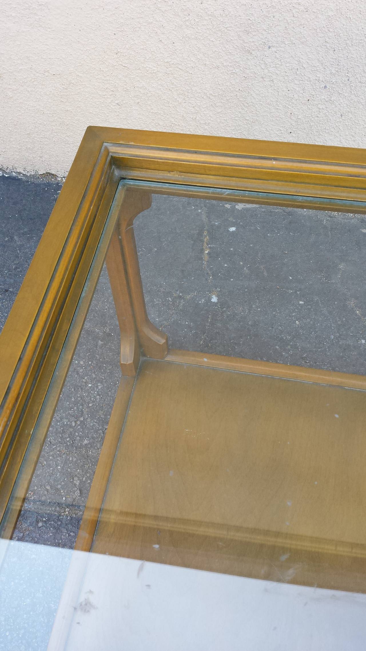 Side Tables, Pair of Midcentury Side or End Tables with Glass Tops