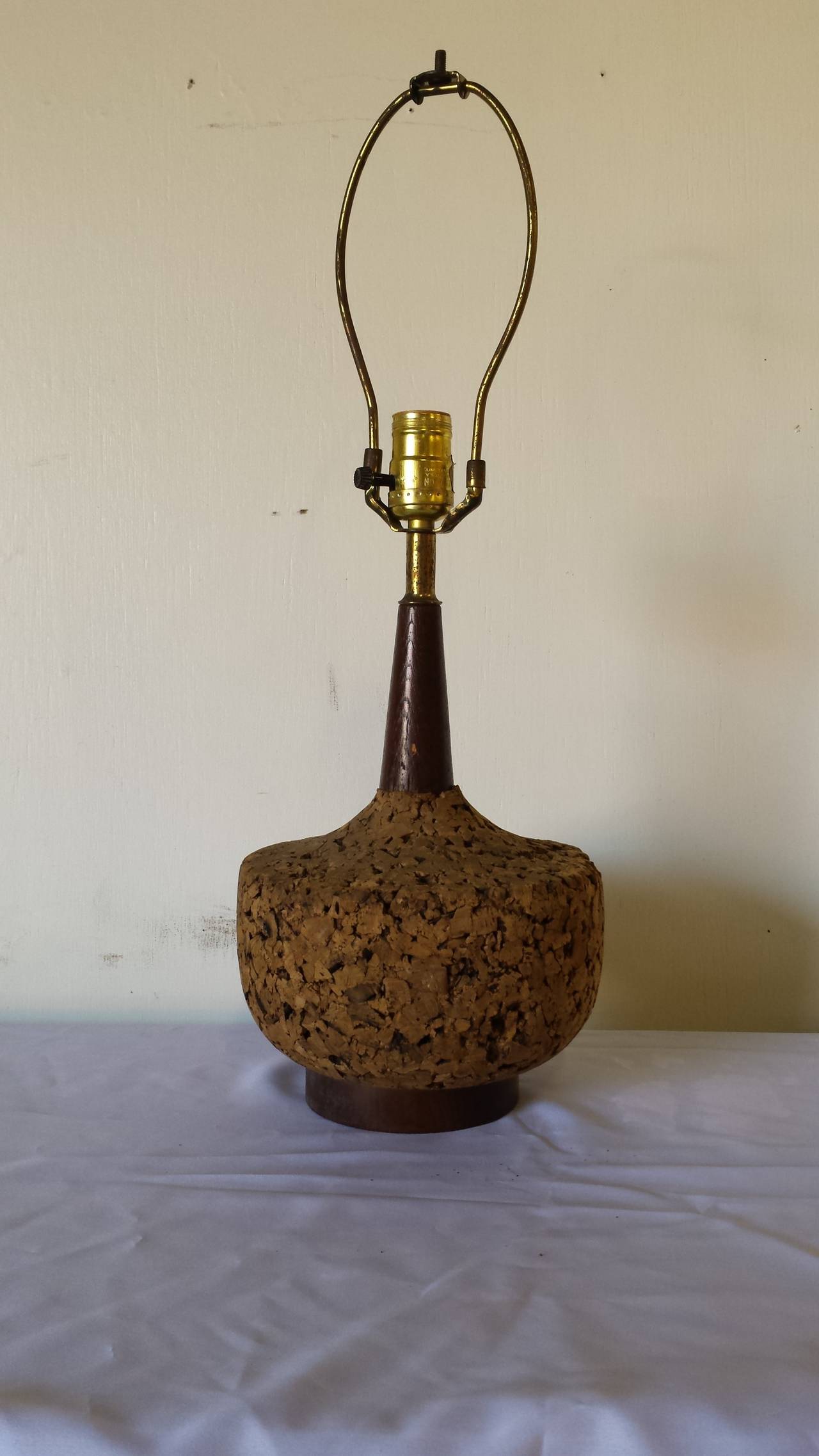 20th Century Midcentury Danish Cork Lamp For Sale