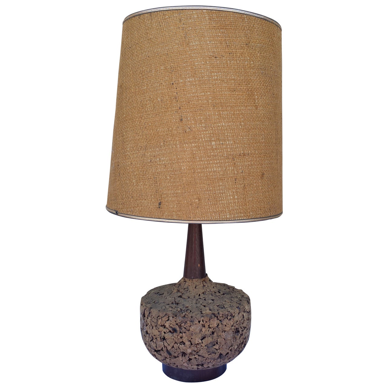 Midcentury Danish Cork Lamp For Sale