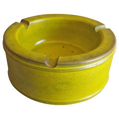 Midcentury Danish Green Pottery Ashtray