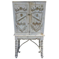  English Country Painted Cabinet on Stand