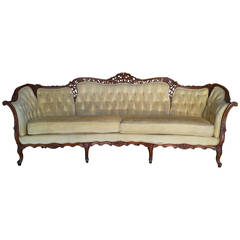 French Sofa, French Louis XV Style Full-Size Tufted Sofa
