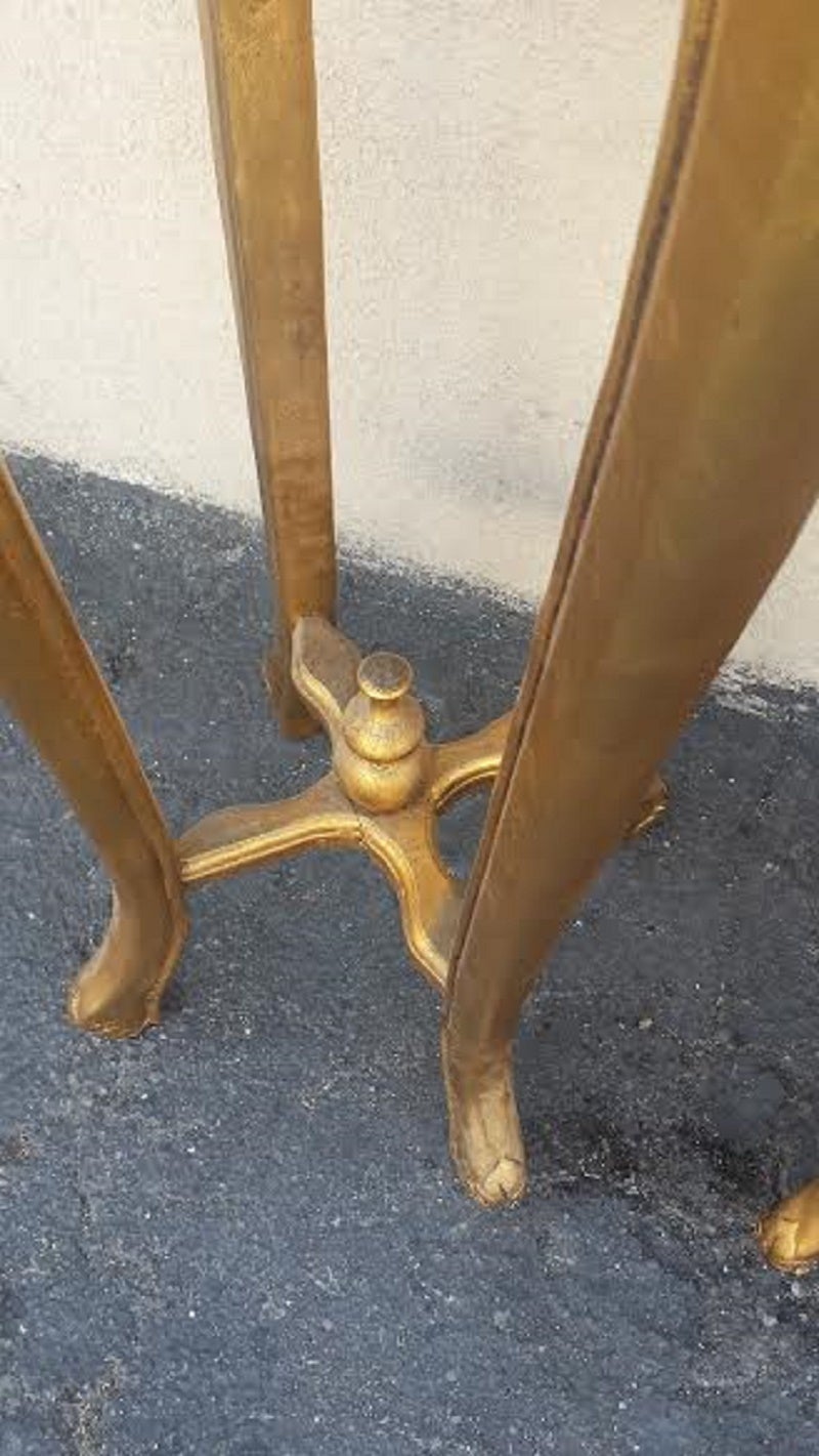 Side Tables, Pair of French Gold Leaf Pedestals