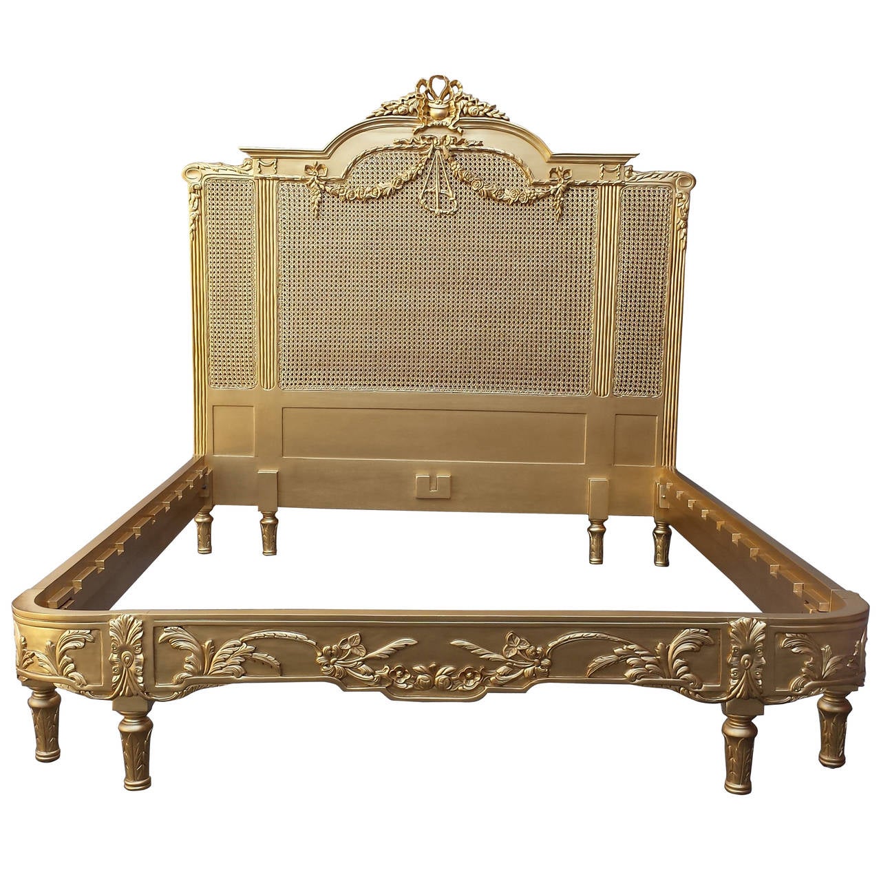 French Louis XV Style Queen Bed at 1stdibs