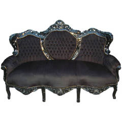 French Sofa,  Louis XV Style Hand-Carved Sofa