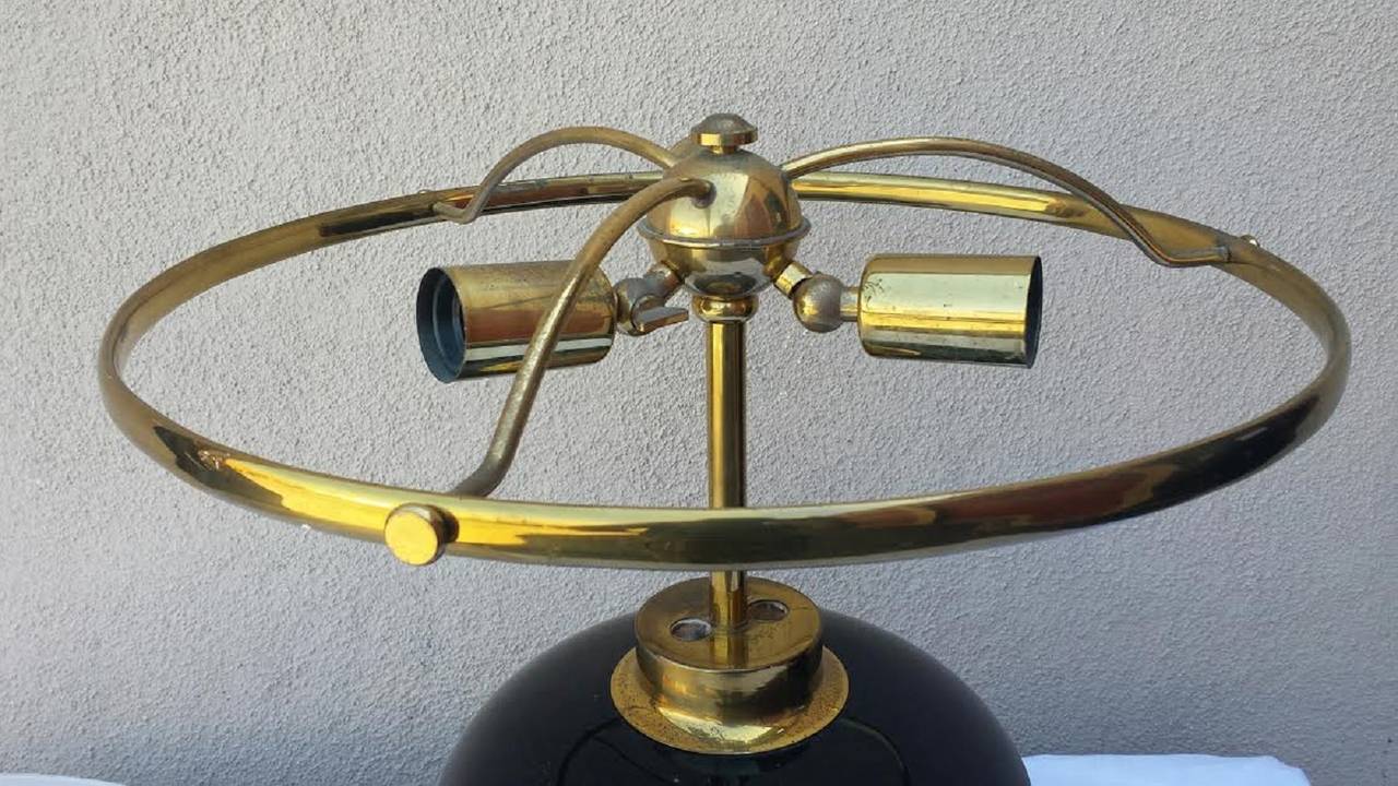 Lamp, Large Mid Century Desk Lamp Mushroom Shade For Sale 1
