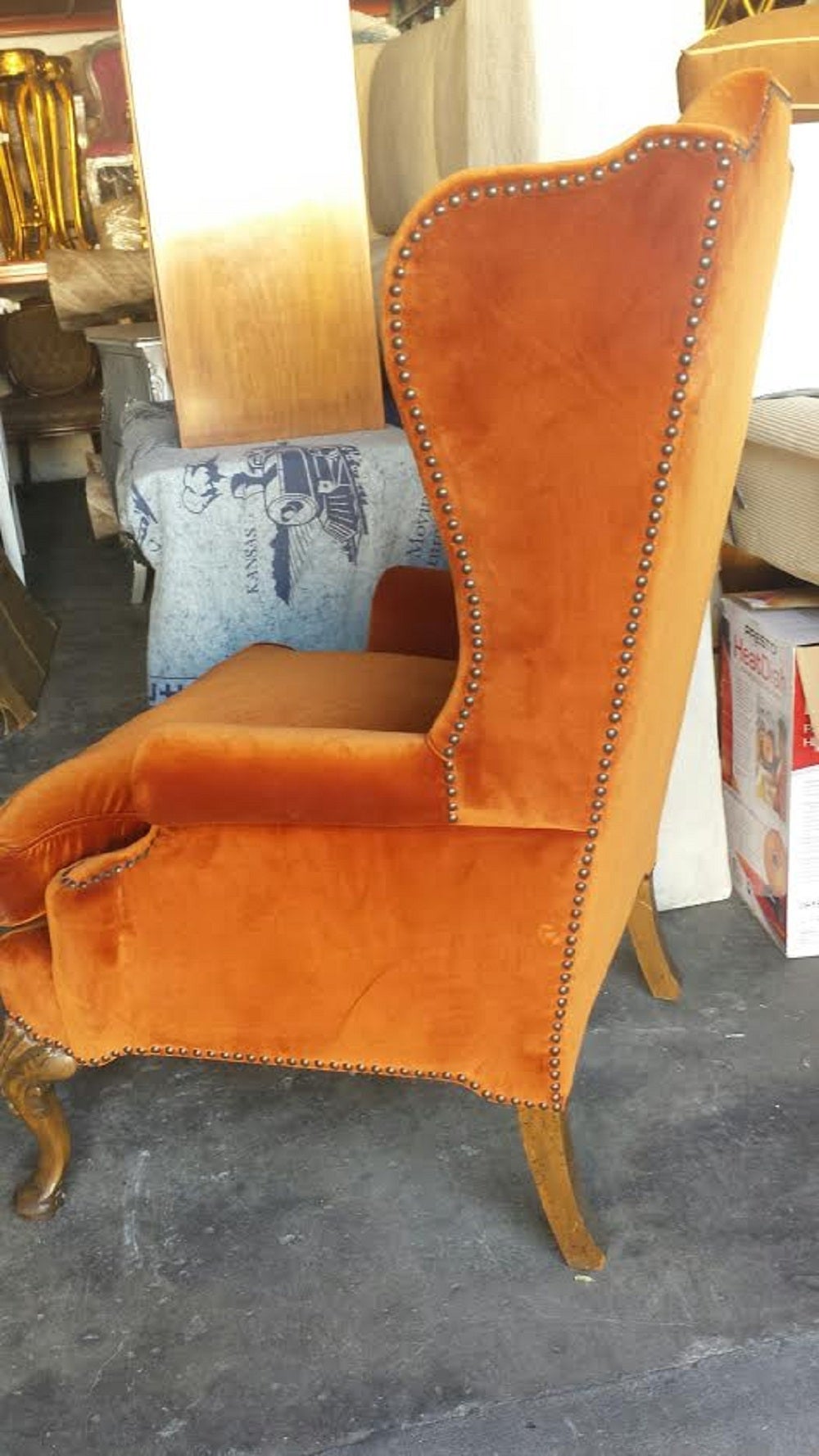 20th Century Wingback Chairs, Pair of French Louis XV Style Wingback Chairs