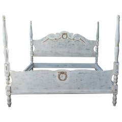 French Country Four-Poster, Painted King-Size Bed