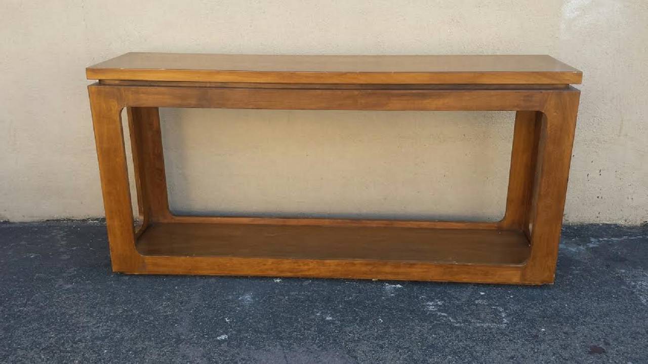 Console, Mid Century Danish Sleek Two Tier Console Table
