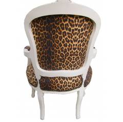 French Chair, French Louis XV Style Armchair in Leopard