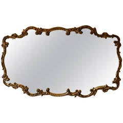 Wall Mirror, French Louis XV Style Gold Wall Mirror
