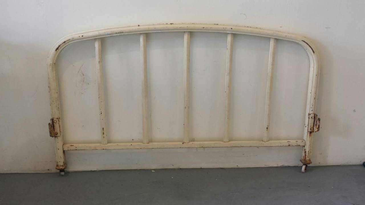 Unknown 19th Century French Provincial White Iron Bed, Full Size
