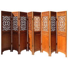 Room Divider, Large Eight-Panel Chinese Antique Room Divider or Screen