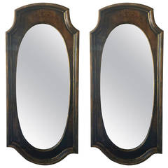 Pair of Mid Century Wodden Wall Mirrors