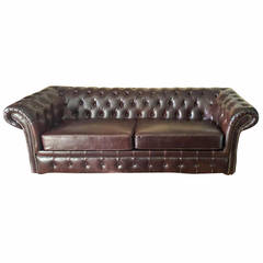 Vintage Chesterfield Leather Sofa in Brown