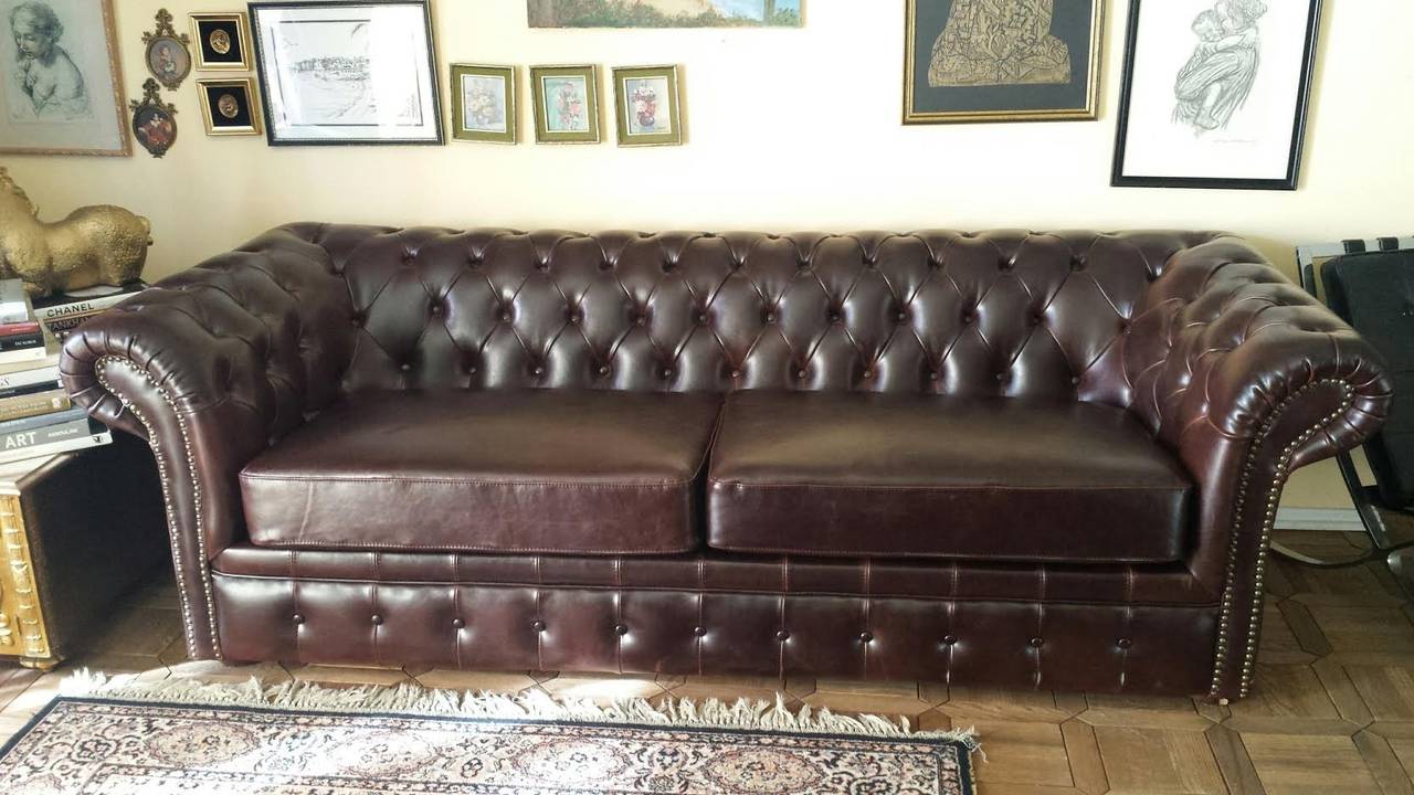 Chesterfield Leather Sofa in Brown