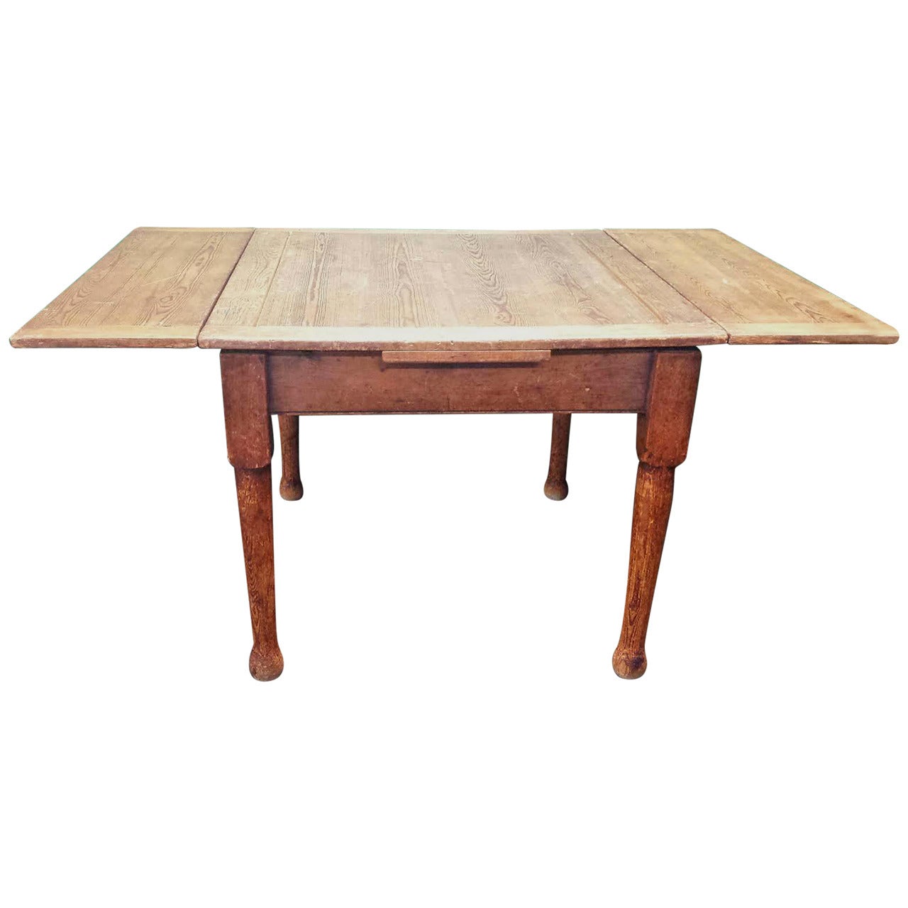 Dining Table, Pine Farm House Table with Leaves For Sale