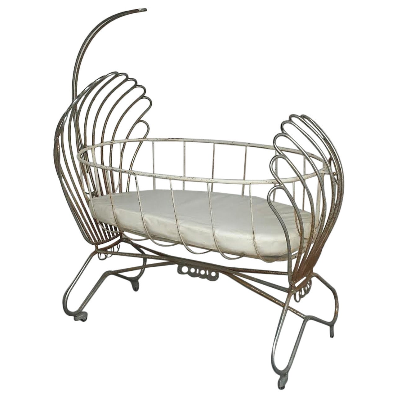 French Metal Baby / Doll Crib For Sale