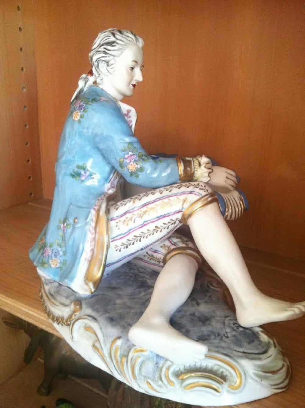 20th Century Meissen Figurine,  Boy with Sweetmeat Dish For Sale
