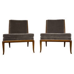 T.H. Robsjohn-Gibbings Pair of Slipper Chairs