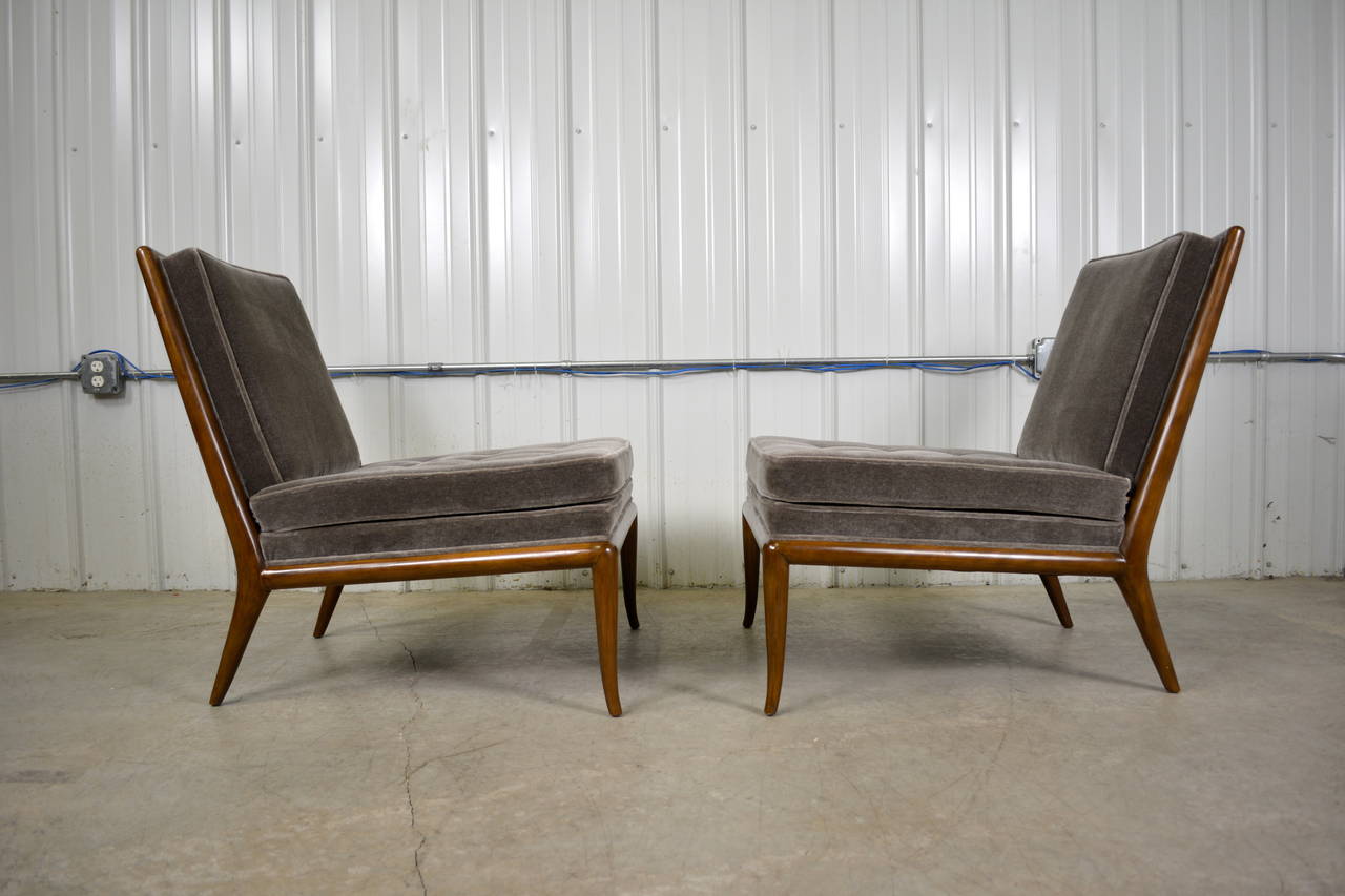 American T.H. Robsjohn-Gibbings Pair of Slipper Chairs