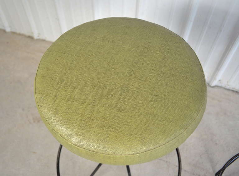 American Paul Tuttle Set of 3 Mid Century Modern Bar Stools
