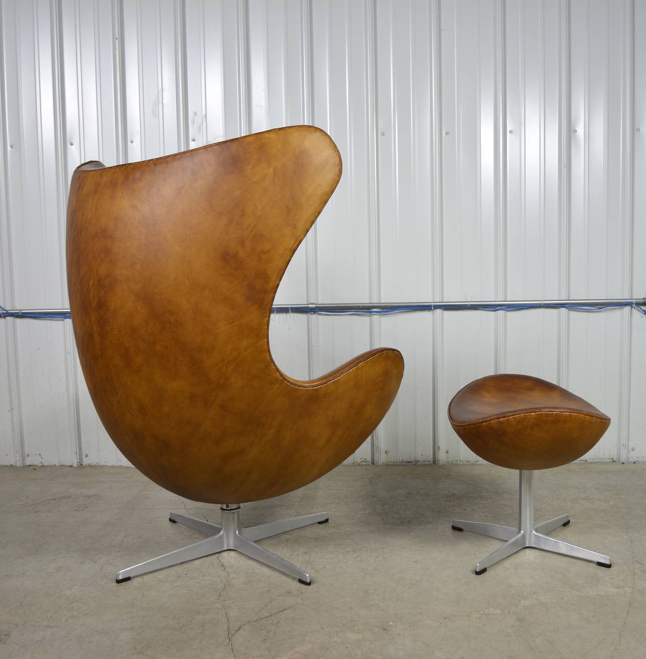 Arne Jacobsen Egg Chair and Ottoman In Excellent Condition In Loves Park, IL