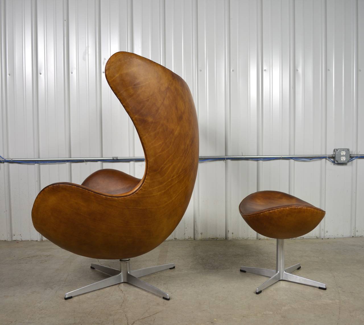 Danish Arne Jacobsen Egg Chair and Ottoman