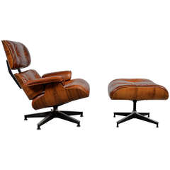 Charles and Ray Eames 670/671 Lounge Chair and Ottoman in Rosewood