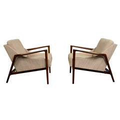 Ib Kofod-Larsen Pair of Danish Modern Lounge Chairs