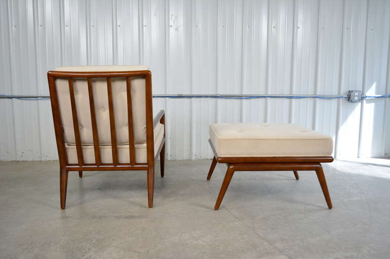 Mid-20th Century Lounge Chair and Ottoman by T.H. Robsjohn-Gibbings