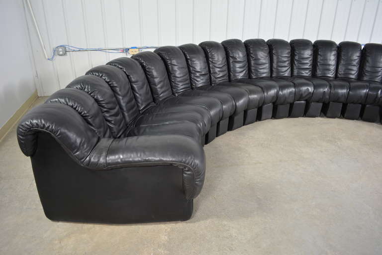 De Sede for Stendig DS600 Non-Stop Modular Sofa in Black Leather 1