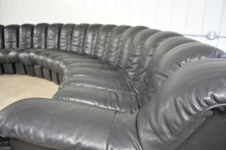 De Sede for Stendig DS600 Non-Stop Modular Sofa in Black Leather 2