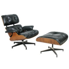 Early Eames 670/671 Lounge Chair and Ottoman in Rosewood