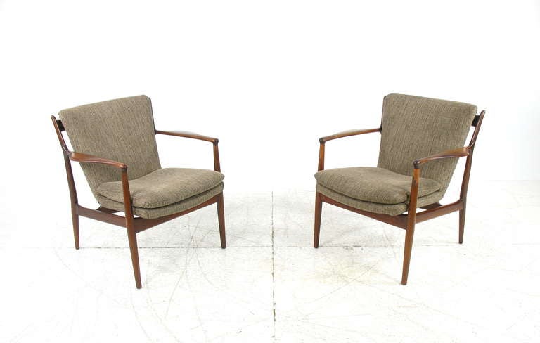 Pair of Finn Juhl Delegate Arm Chairs In Good Condition In Loves Park, IL