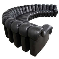 De Sede for Stendig DS600 Non-Stop Modular Sofa in Black Leather