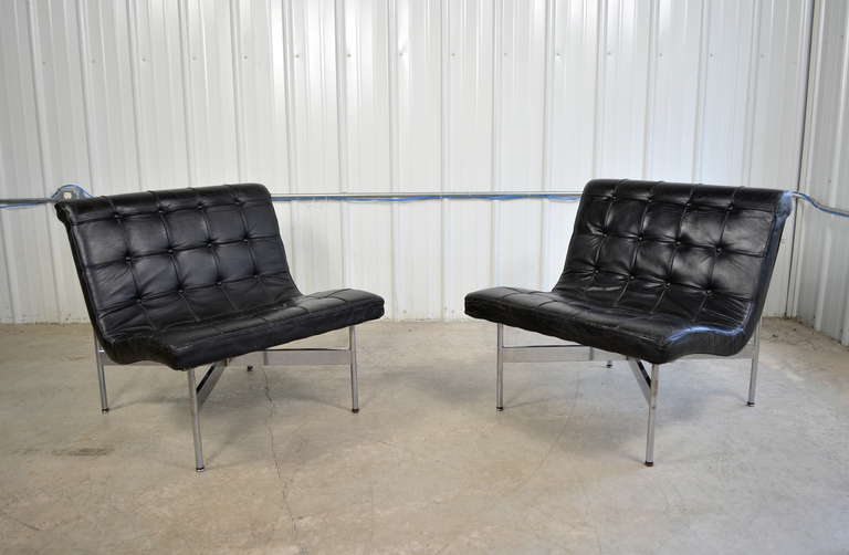 Stainless Steel Lounge Chairs by Katavolos, Littell and Kelley for Laverne For Sale