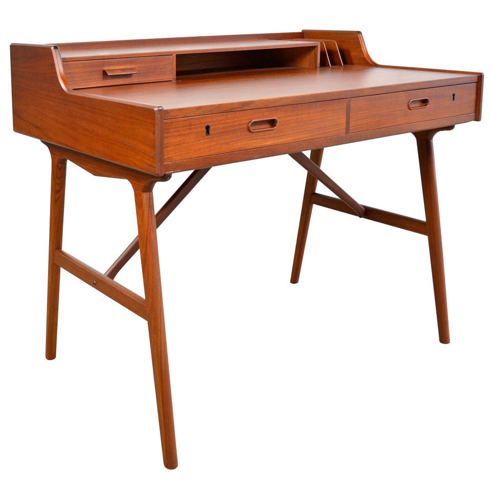 Danish Modern Teak Desk by Arne Wahl Iversen