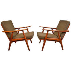 Hans Wegner Pair of GE-270 Teak Lounge Chairs for Getama