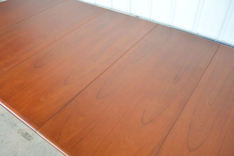 Mid-20th Century Henning Kjaernulf Danish Modern Teak Dining Table for Soro Stole For Sale