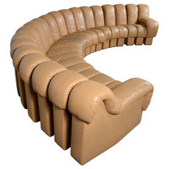 De Sede DS600 Non-Stop Modular Sectional Sofa in Tan Leather