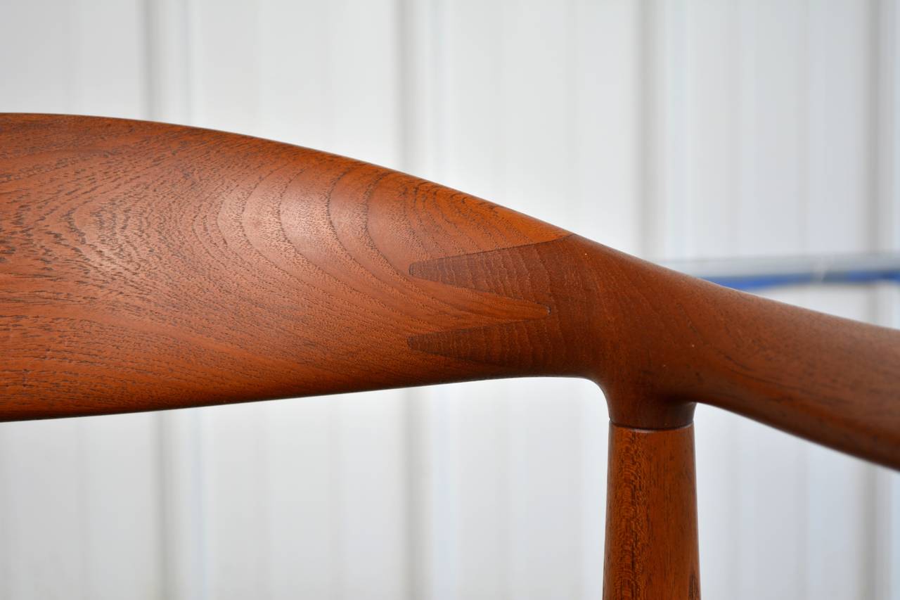 Hans Wegner Set of Six "Round" Chairs in Teak
