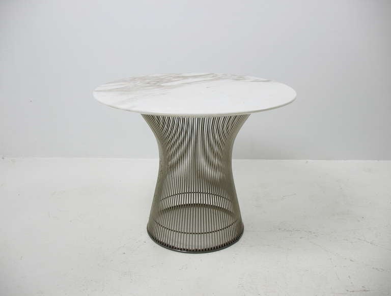 American Warren Platner Side Table with Carrera Marble Top