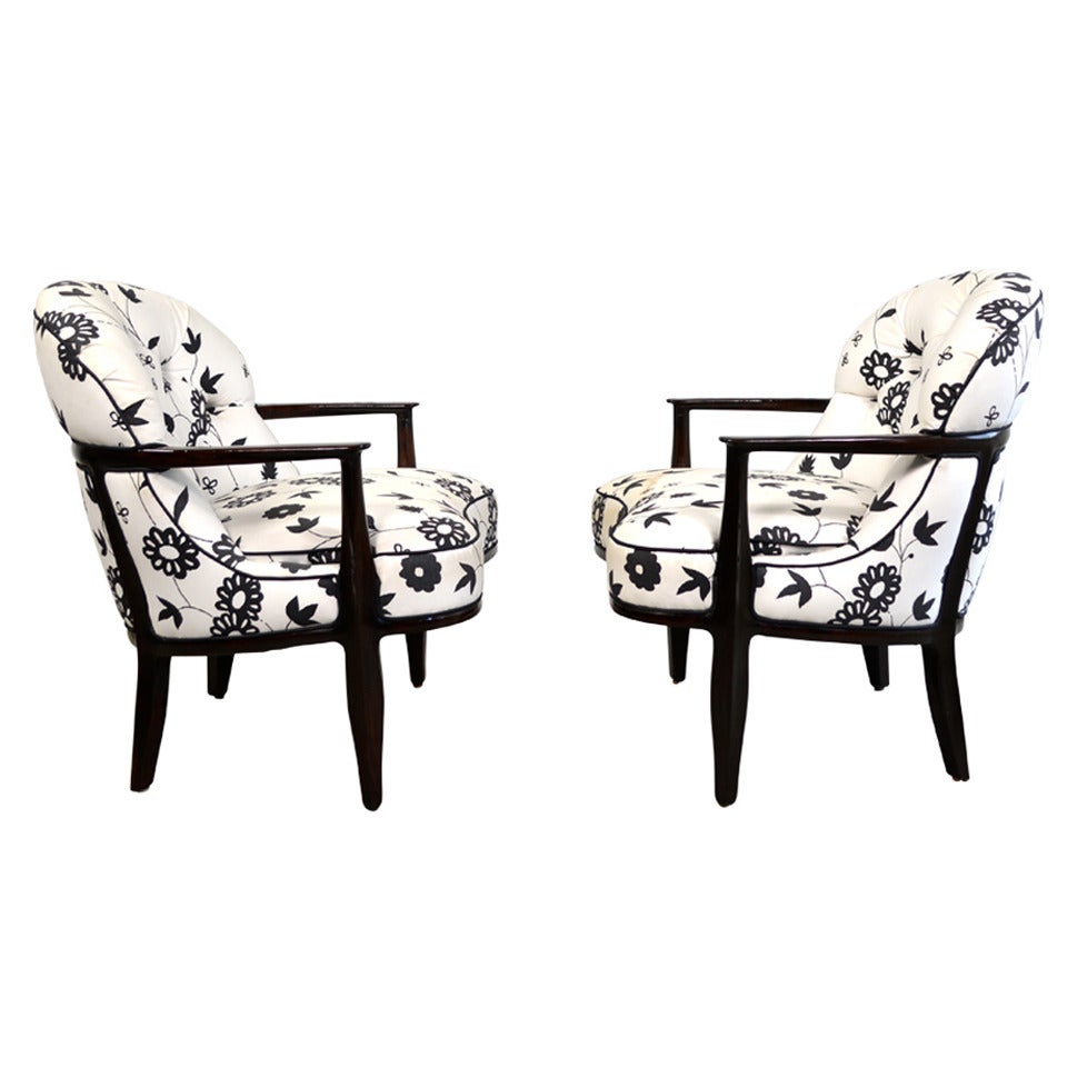 Edward Wormley, Pair of Janus Lounge Chairs for Dunbar