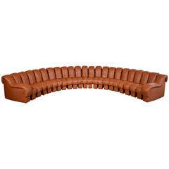 De Sede DS600 23-Piece Non-Stop Modular Sectional Sofa in Cognac Leather