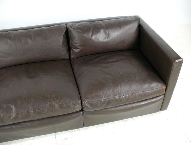 American Charles Pfister Leather Sofa for Knoll
