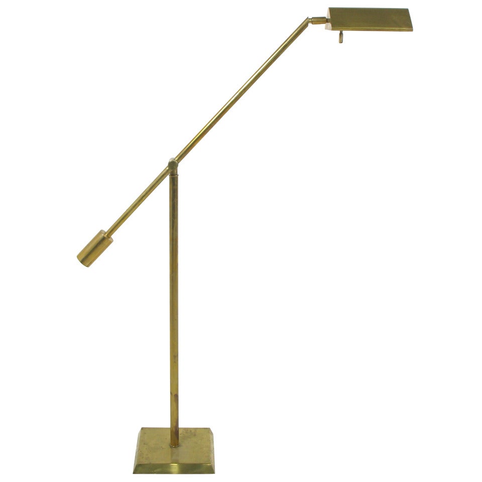 Adjustable Brass Floor Reading Lamp by Chapman