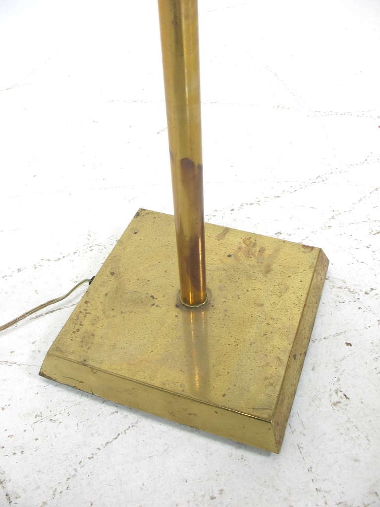 Mid-20th Century Adjustable Brass Floor Reading Lamp by Chapman