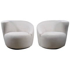 Vladimir Kagan Nautilus Swivel Lounge Chairs for Directional
